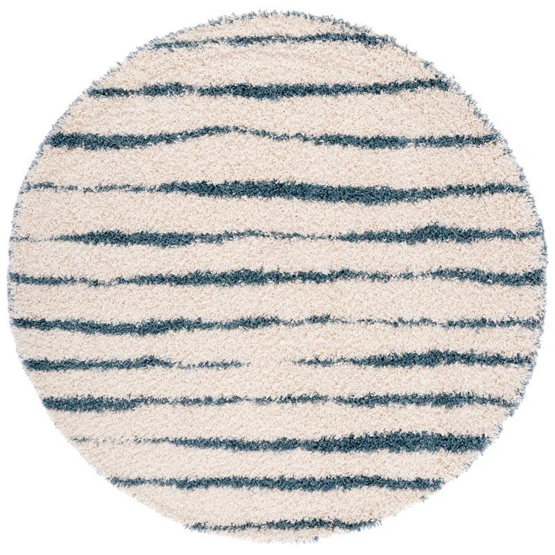 Breakwater Bay Evgeniy Venus Shag 600 Performance Striped Rug