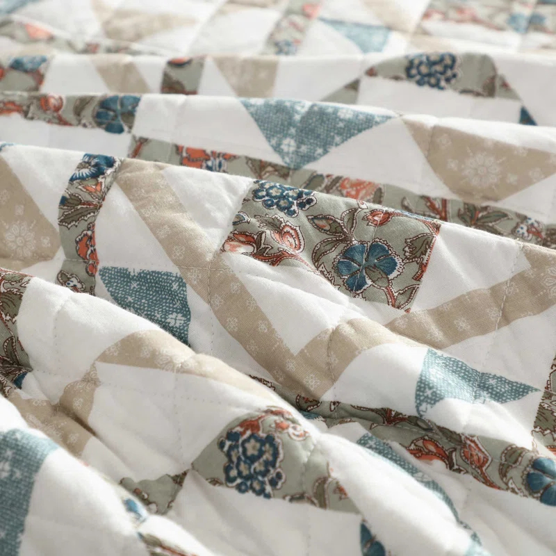 Wrangler Wrangler Annie Blue Cotton Reversible Quilt Set
