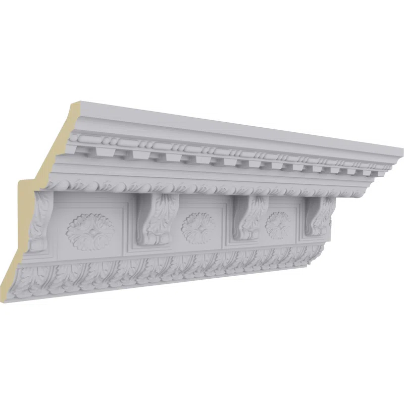 Ekena Millwork SAMPLE - Endurathane Granada Crown Moulding, 9 7/8"H x 9 3/4"P x 14"F x 12"L, Factory Primed