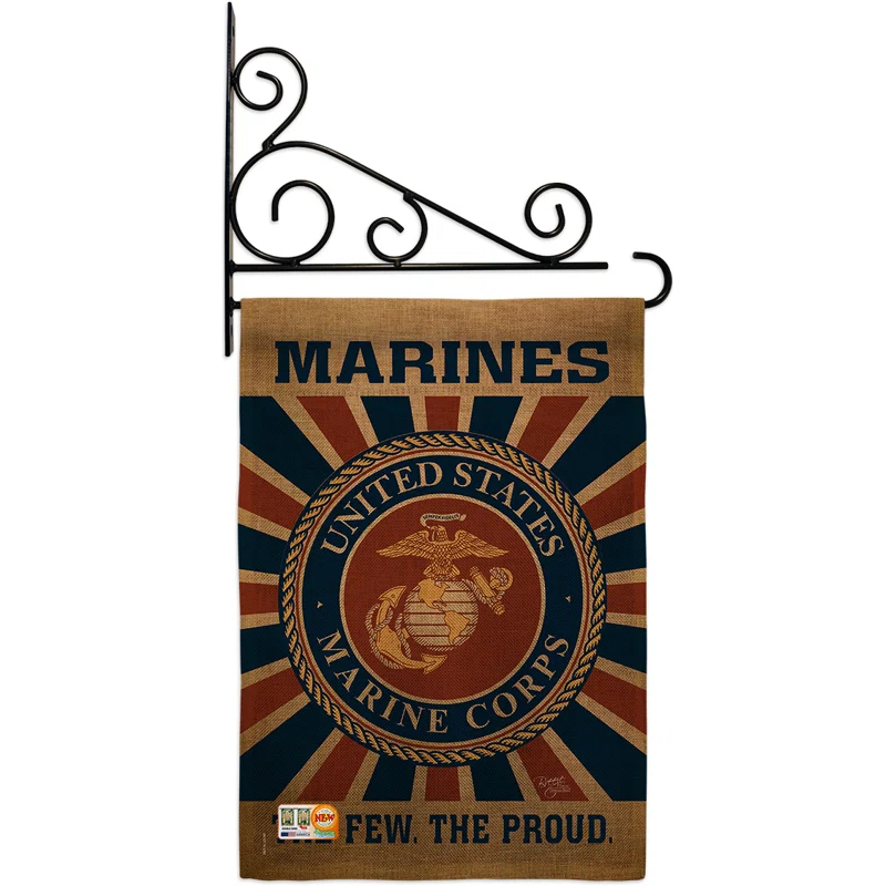 Breeze Decor Double Sided 18.5'' H x 13'' W Burlap Flag Set