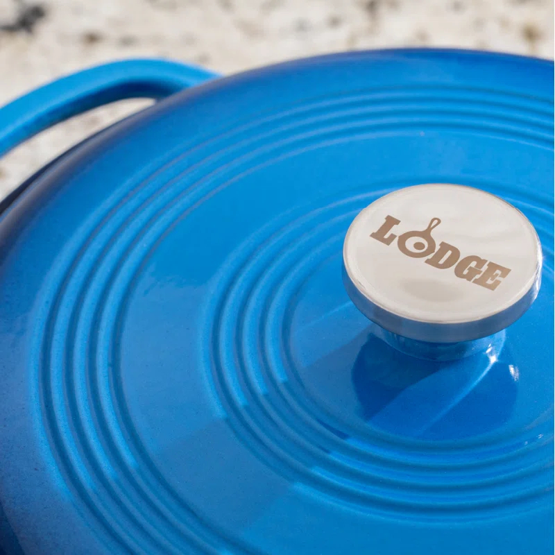 Lodge Cast Iron 4.5 Quart Enameled Dutch Oven, Blue