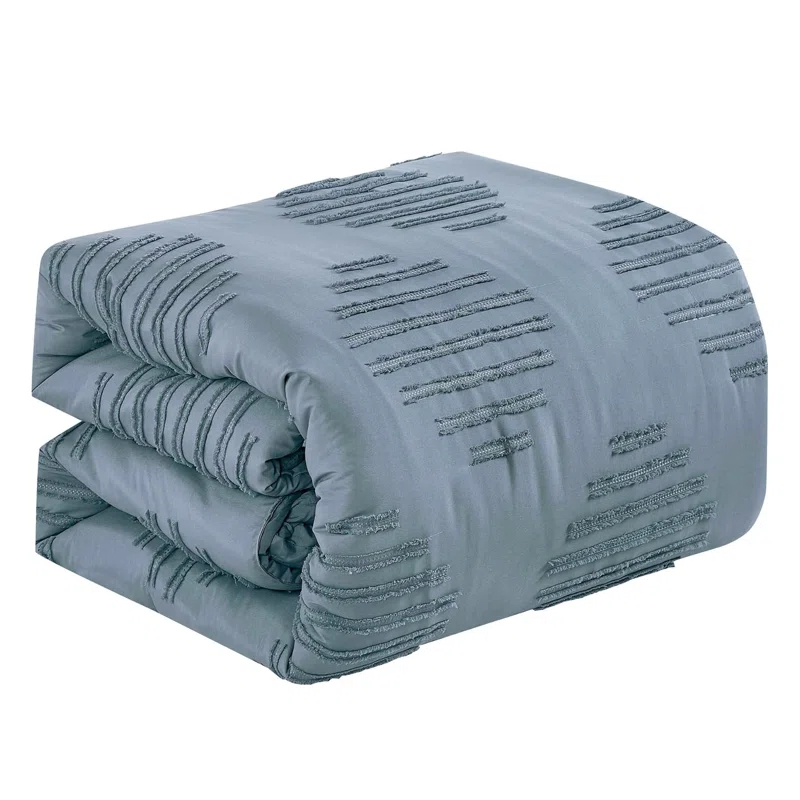 Home Mart Goods 7 Piece Teal Blue Geometric Bedding Comforter Set