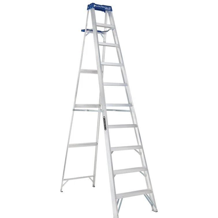 Louisville Ladder 10 ft. Aluminum Step Ladder with 250 lbs. Load Capacity Type I Duty Rating
