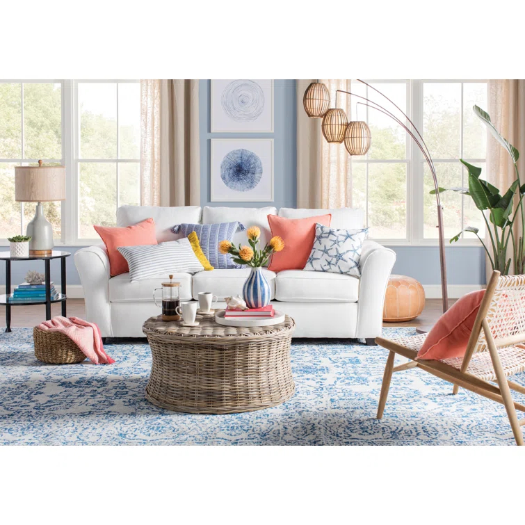 Saro Graciella Collection Linen Reversible Throw Pillow