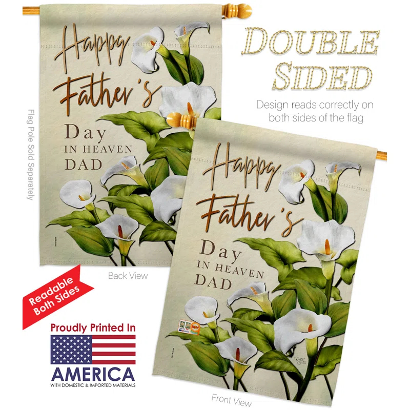 Breeze Decor Double Sided 40'' H x 28'' W Polyester Father's Day House Flag