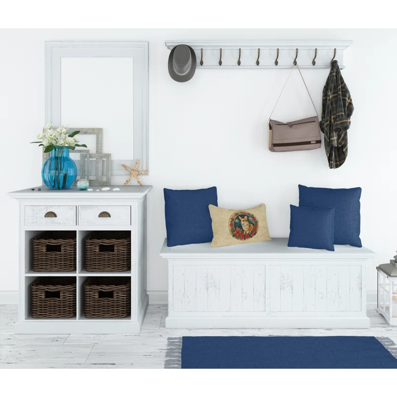 Caroline's Treasures Christmas Flowers Frame Other/No Pattern Indoor/Outdoor Throw Pillow