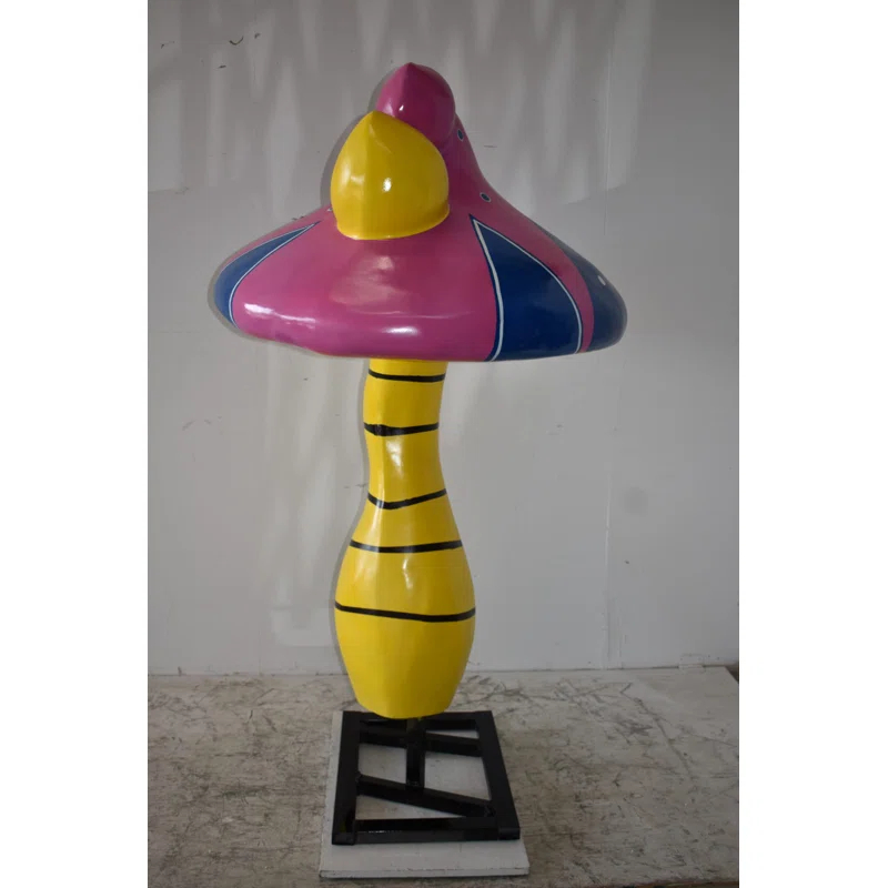 NIFAO Happy Giant Mushroom Made of Resin for Outdoors Indoors Size: 43" x 43" x 68"H