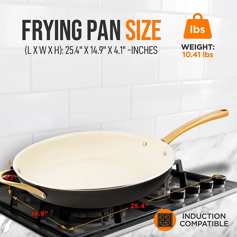 NutriChef NutriChef 14 in. Non Stick Aluminum Frying Pan