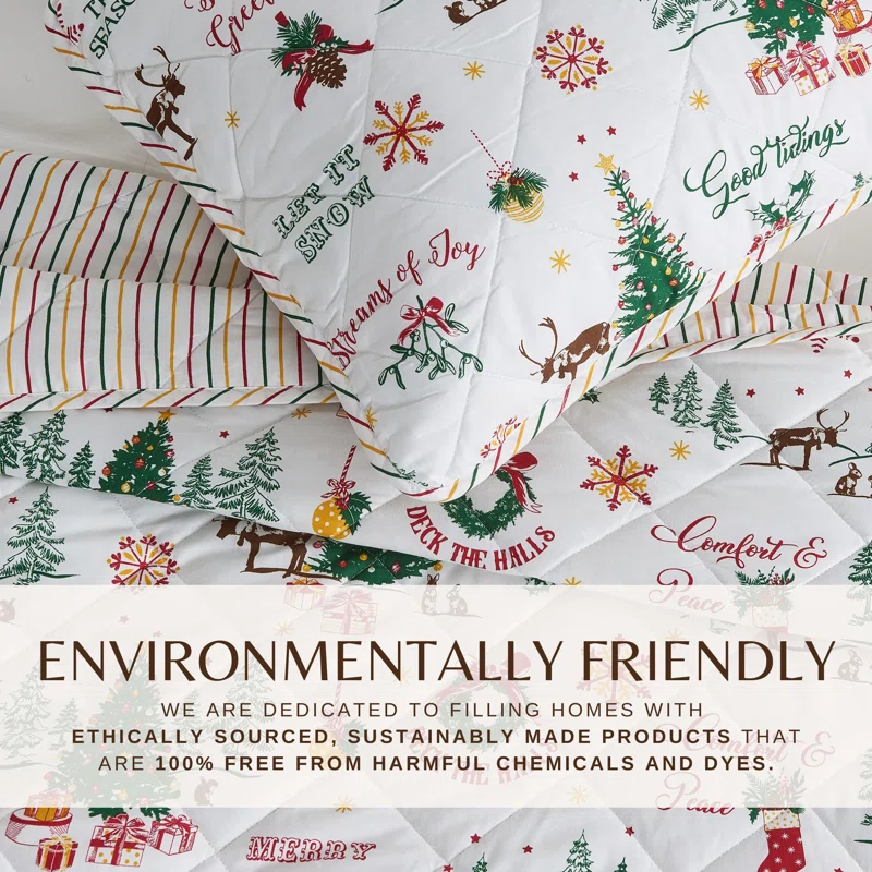 FreshFolds Vibrant & Cheerful Christmas Quilt Set