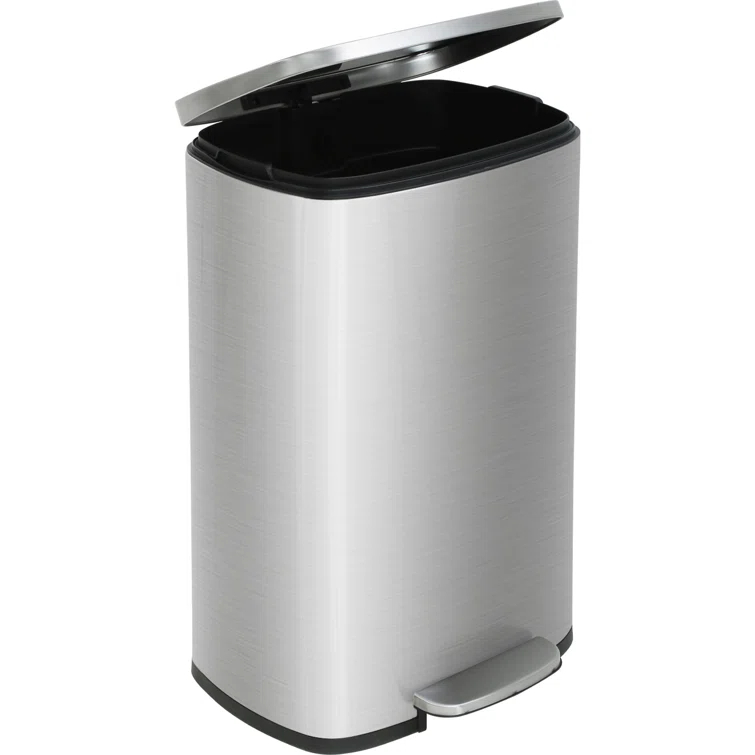 FDW Steel Step On Kitchen Trash Can - 13 Gallons