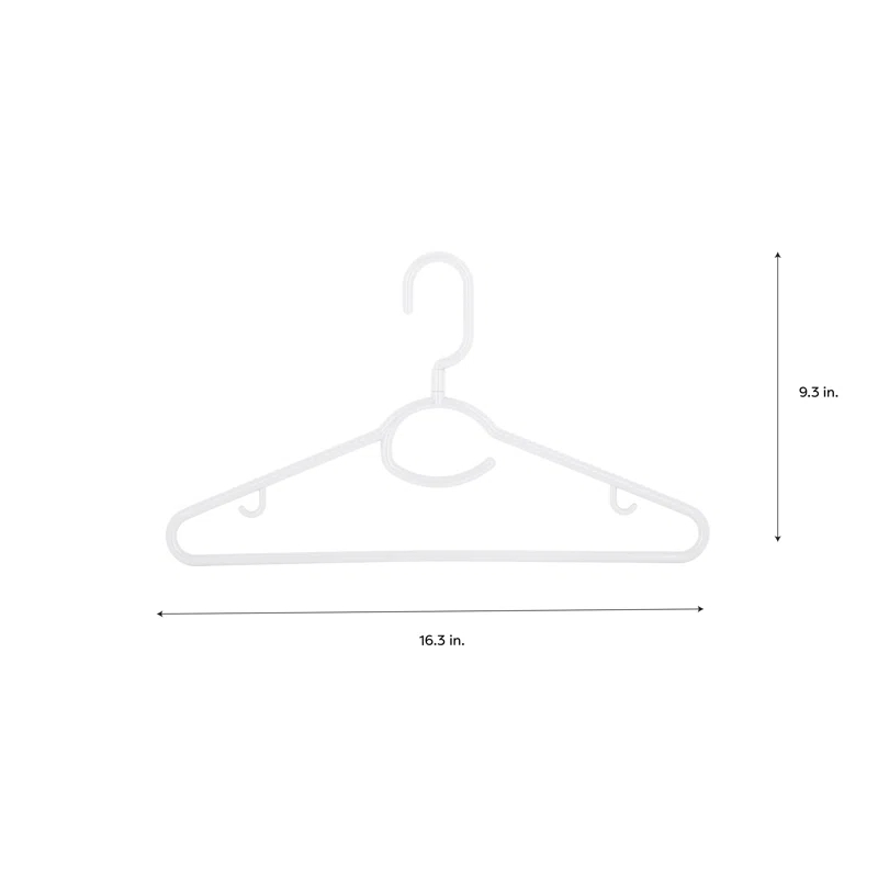 Laundry 360 Woolite Plastic Standard Hanger for Dress/Shirt/Sweater (Set of 5)