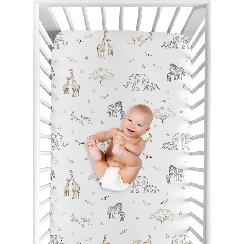 Sweet Jojo Designs Serengeti Animals Fitted Crib Sheet