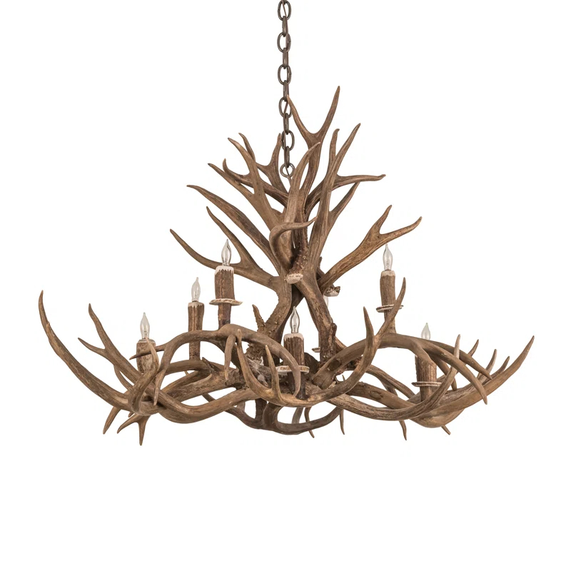 Meyda Lighting Rustic Lodge 8 - Light Antler Tiered Chandelier