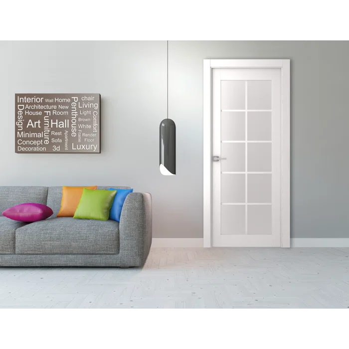 Belldinni Smart Pro 10 Lite DIY-Friendly Manufactured Wood and Glass Single Prehung Interior Door