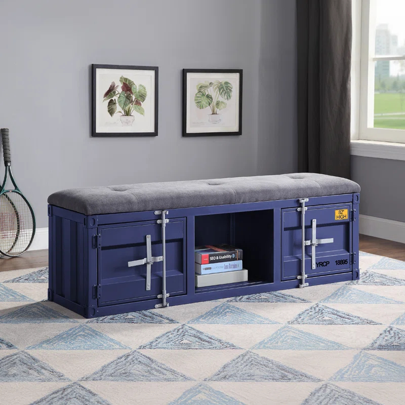 Acme Cargo Fabric Upholstered Storage Bench