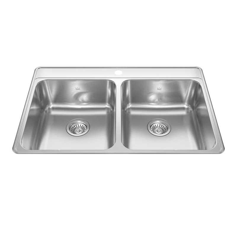 Creemore 33'' L Drop-In Double Bowl Stainless Steel Kitchen Sink