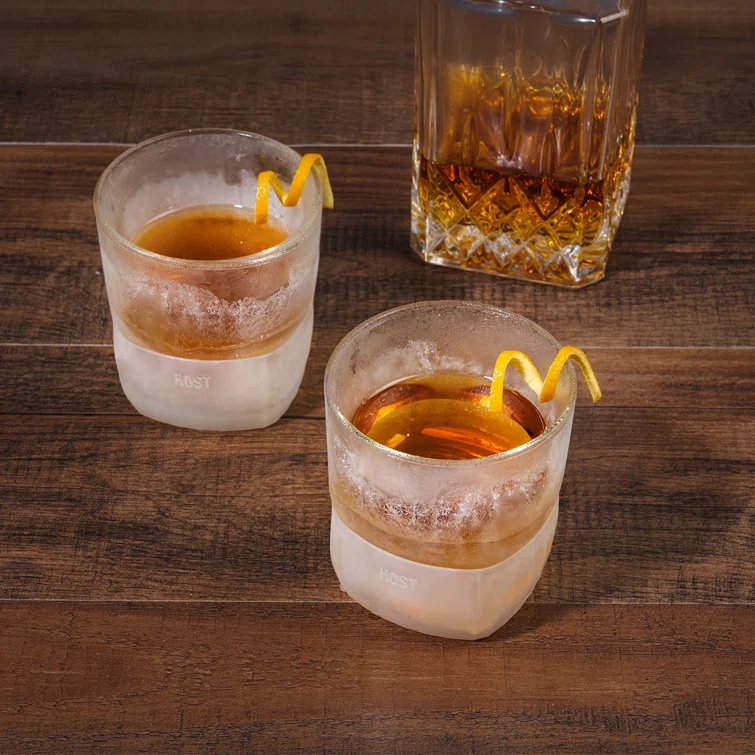 Glass Whiskey FREEZE Cooling Cup (Set of 2)