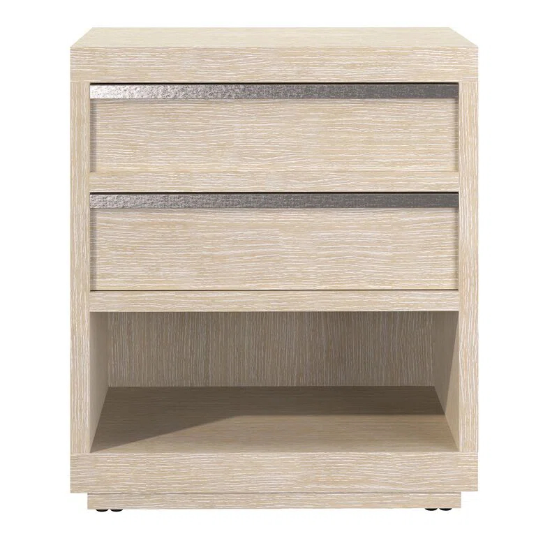 Solaria 2 - Drawer Solid Wood Nightstand in Dune