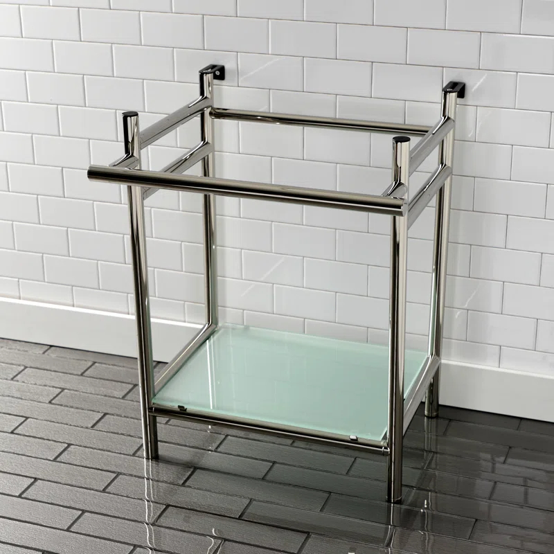 Kingston Brass Kingston Brass Fauceture Stainless Steel Console Sink Base with Glass Shelf