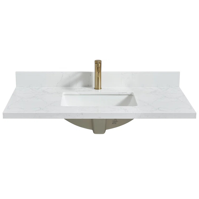 Vinnova Malaga 43'' Stone Single Bathroom Vanity Top with Sink