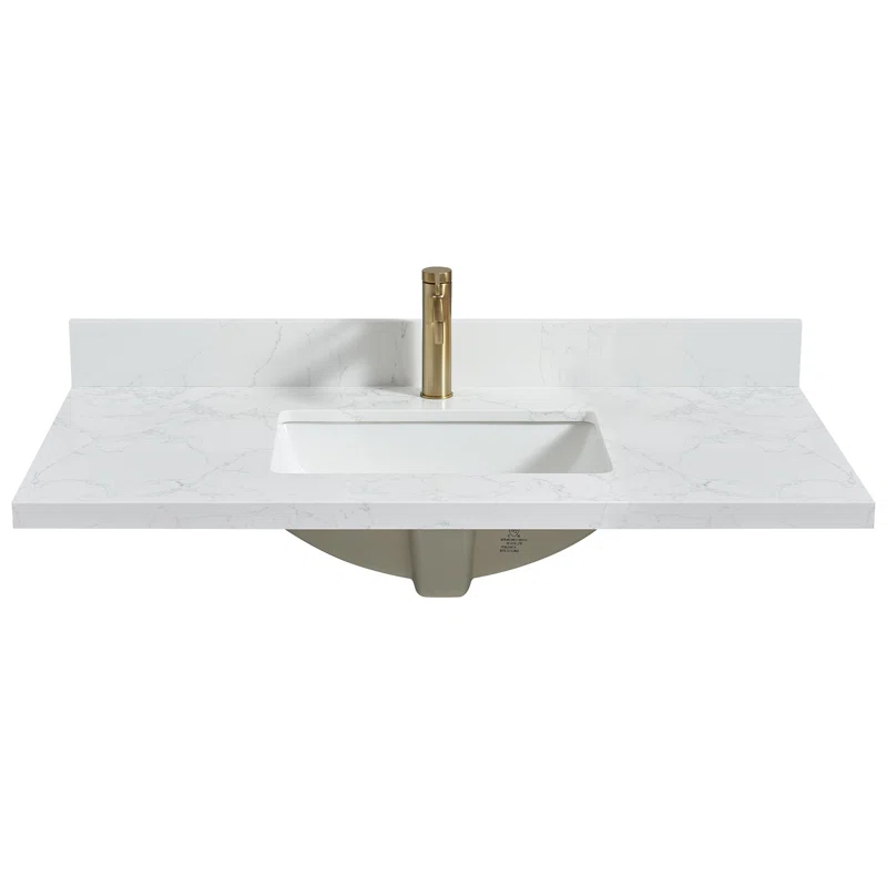 Vinnova Malaga 43'' Stone Single Bathroom Vanity Top with Sink