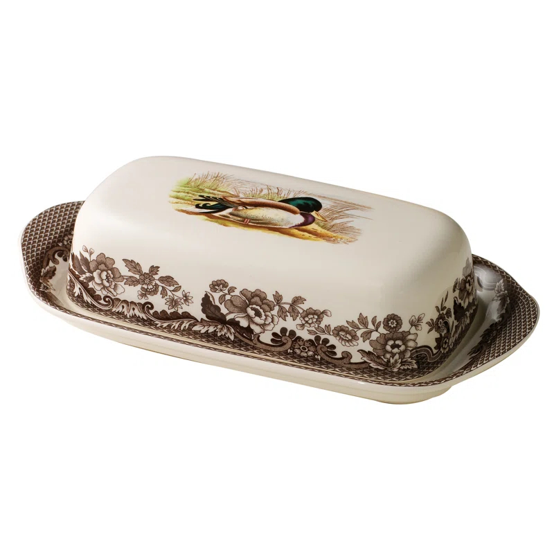 Spode Spode Woodland Covered Butter Dish Mallard
