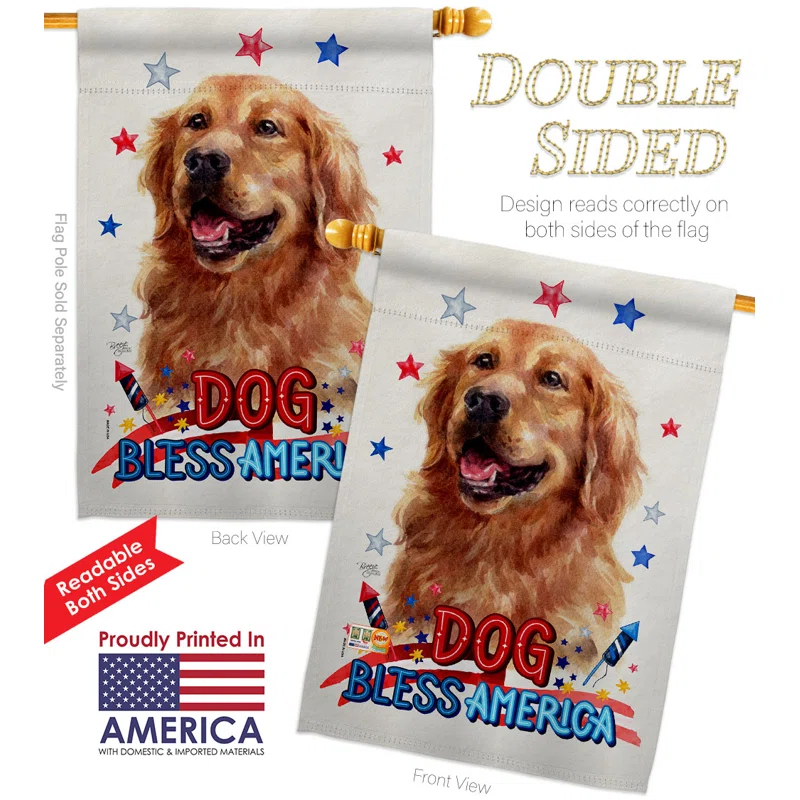 Breeze Decor Double Sided 40'' H x 28'' W Polyester Animal House Flag