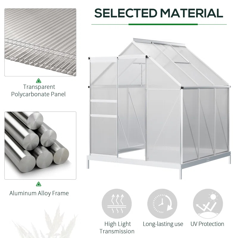 Outsunny 74.4" W x 6' D Greenhouse