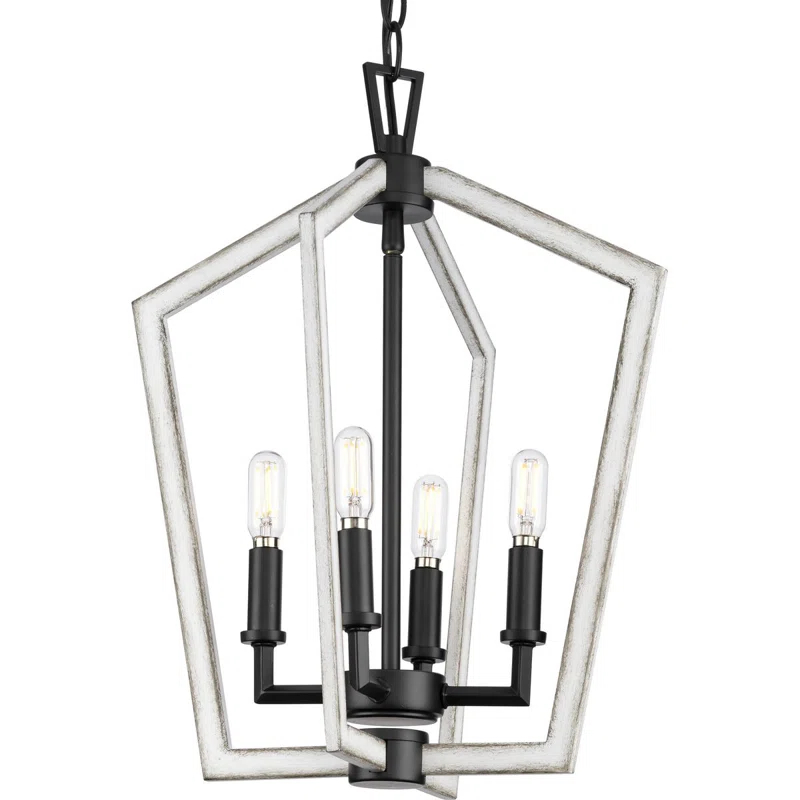 Progress Lighting 4 - Light Dimmable Square / Rectangle Chandelier