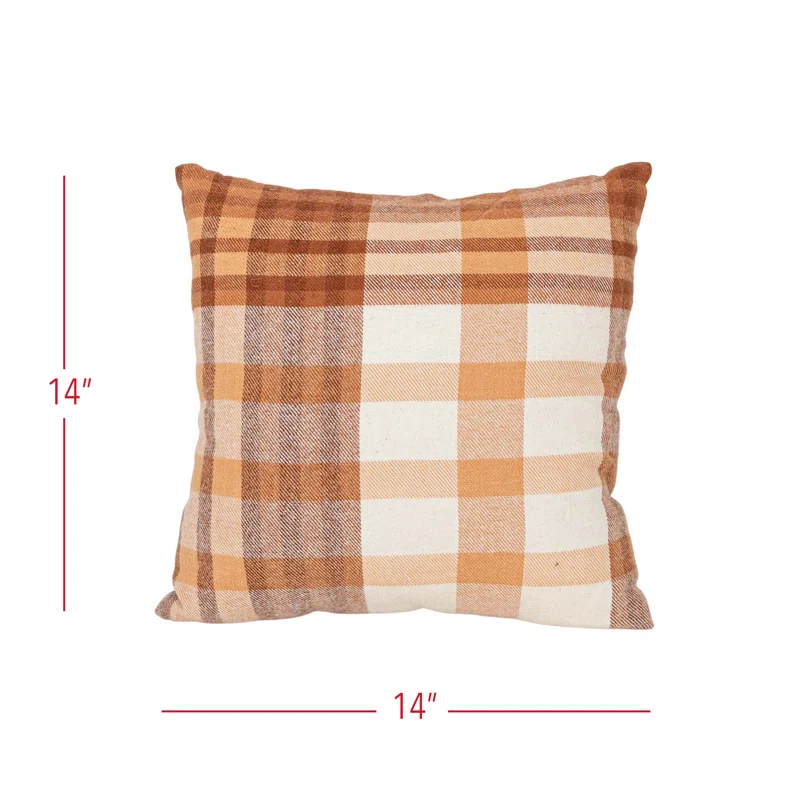 Plaid Cotton Throw Pillow