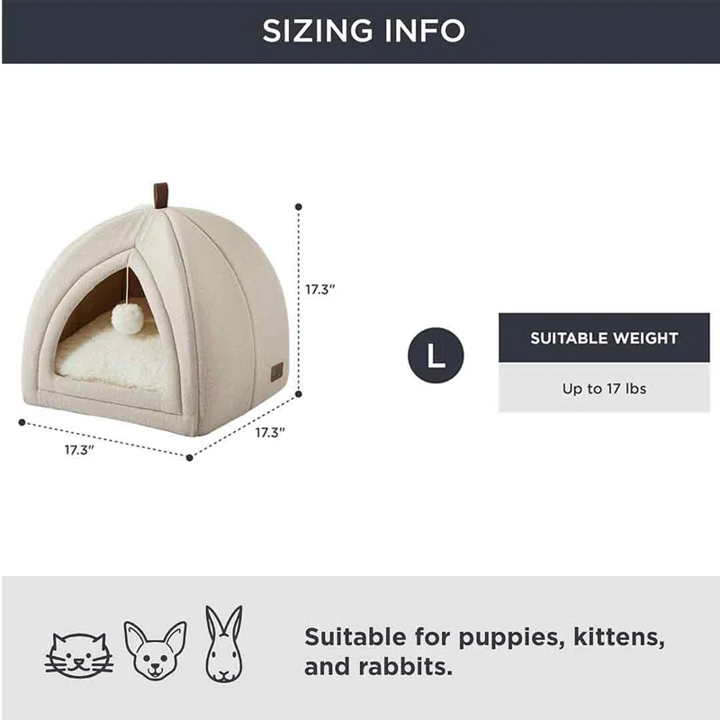 Cat Beds For Indoor Cats - 2 In 1 Cat Cave For Kittens And Small Pets, Foldable Cat House Tent With Removable Washable Cushioned Pillow, Cat Hideaway With Non-Slip Bottom
