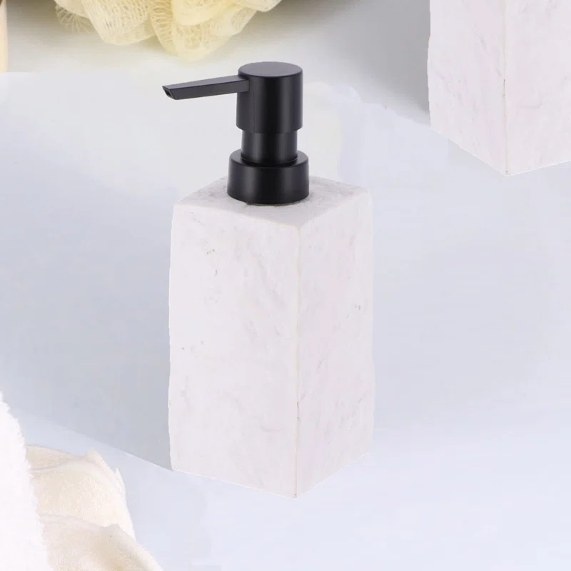 Evideco Stone Bath Square Resin Hand Soap & Lotion Dispenser