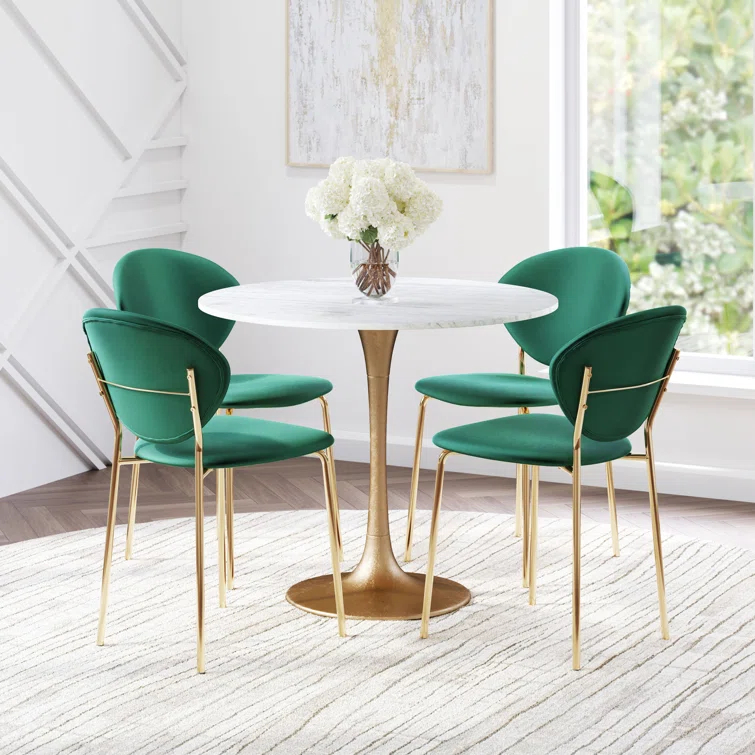Zuo Hospitality Round Marble Top Dining Table