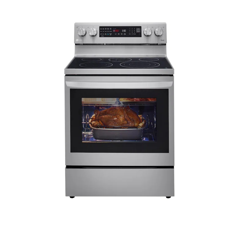 LG LG Smart Wi-Fi Enabled True Convection InstaView® Electric Range with Air Fry, 6.3 cu. ft. LREL6325F