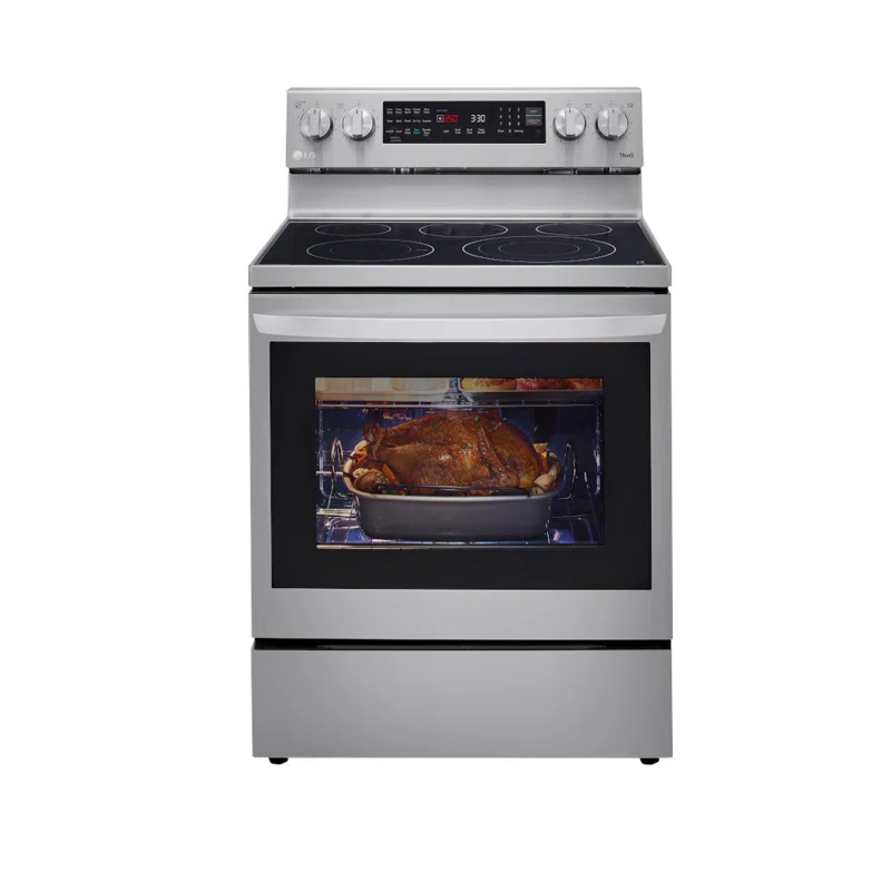 LG LG Smart Wi-Fi Enabled True Convection InstaView® Electric Range with Air Fry, 6.3 cu. ft. LREL6325F
