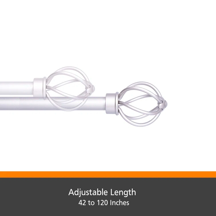 Kenney Steel Adjustable Single Curtain Rod