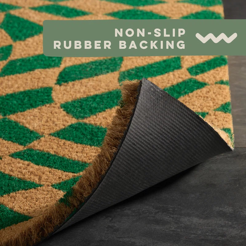 Town & Country Living TOWN & COUNTRY LIVING Emmett Groovy Checkerboard Non-Slip Indoor Outdoor Door Mat