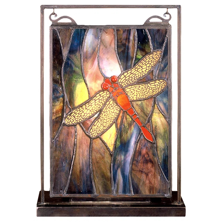 Meyda Tiffany 56831 Vintage Stained Glass / Tiffany Specialty Lamp From The Prairie