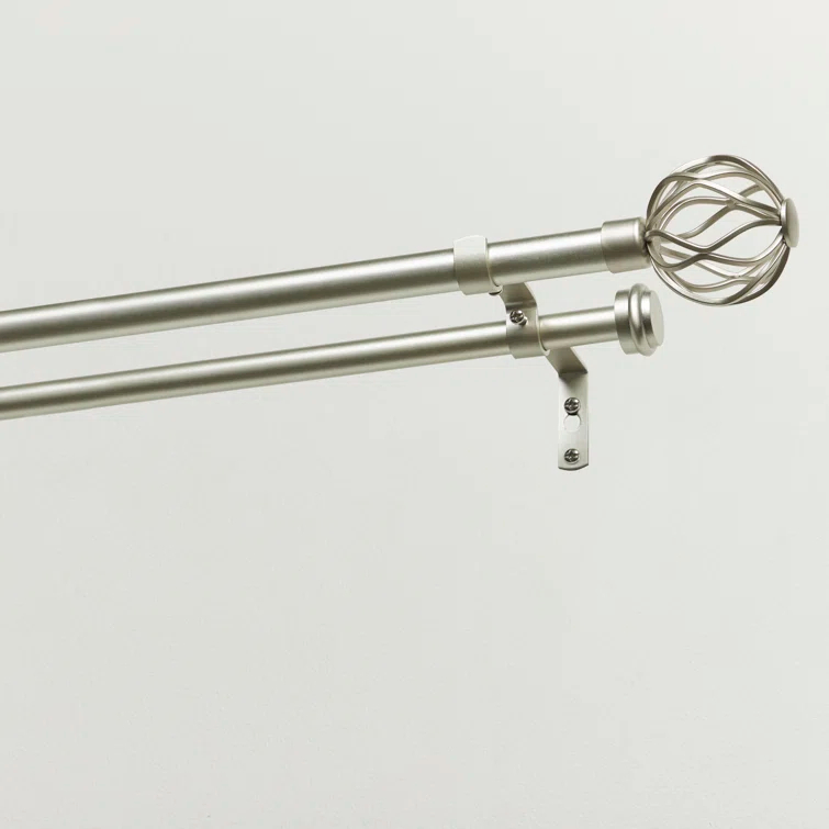 Amalgamated Textiles Ogee Double Window Curtain Rod and Finial Set