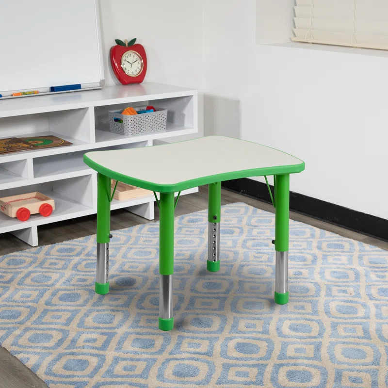 Flash Furniture Goddard Rectangle Plastic Adjustable Height Kids Activity Table