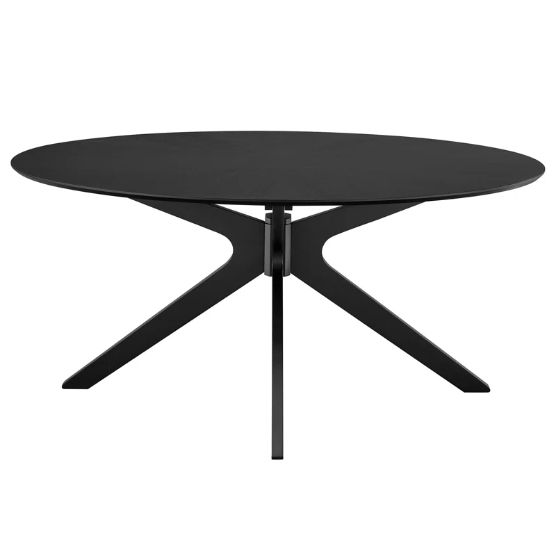 Modway Crossroads Oval Wood Dining Table In Black