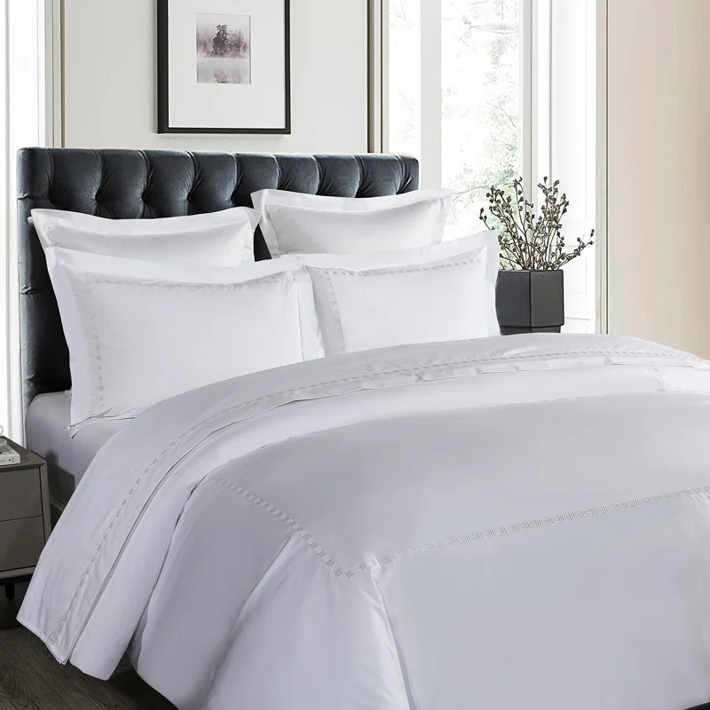 Hotel Grand Hotel Grand TENCEL Lyocell And Cotton Blend Embroi Sateen Duvet Cover Set