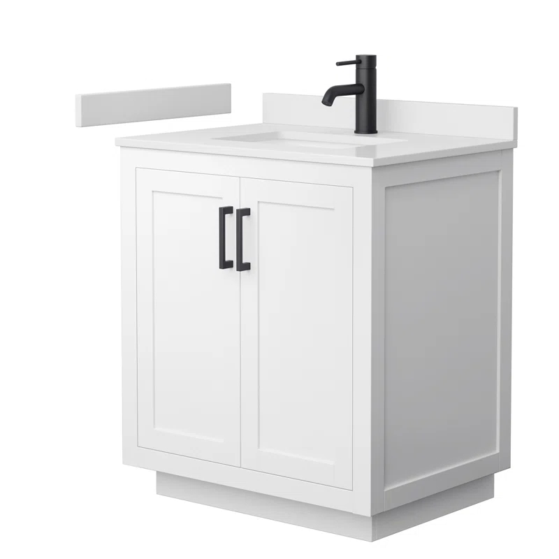 Wyndham Collection Miranda 30" Freestanding Single Bathroom Vanity with Cultured Marble Top