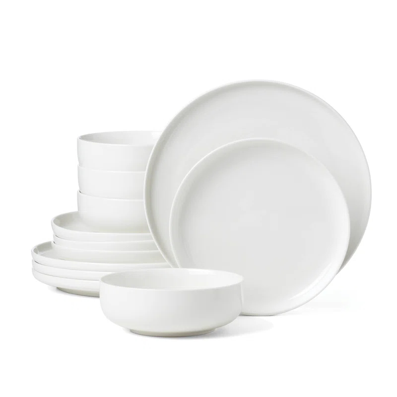 Oneida Entertain 365 24 Seven White 12 - Piece Dinnerware Set (Set of 4)