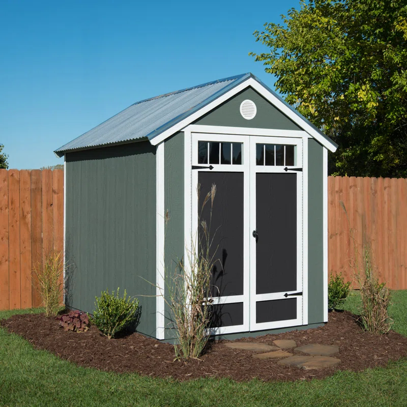 Handy Home Garden 6 ft. W x 8 ft. D Wood Storage Shed with Floor
