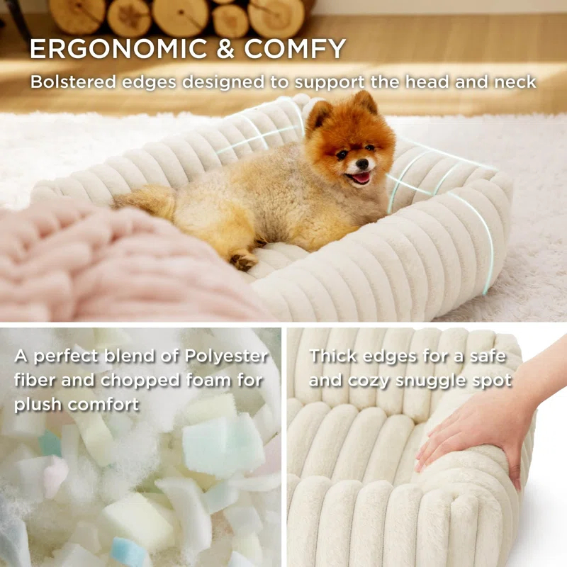 Dog Bed for Small Medium Dog 25x21x7inches Washable Pet Beds
