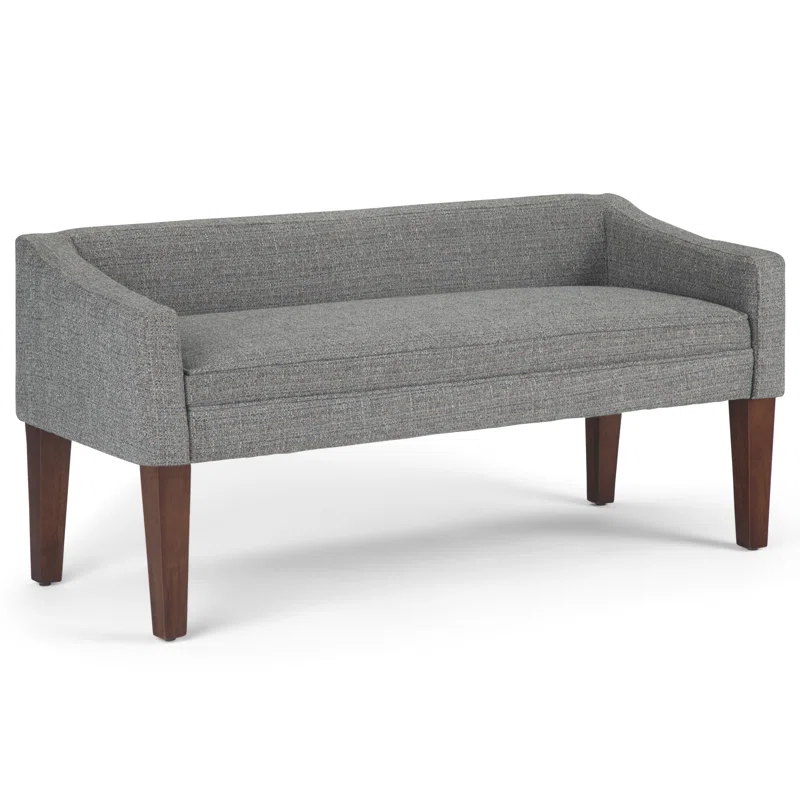 Simpli Home Parris Polyester Upholstered Bench