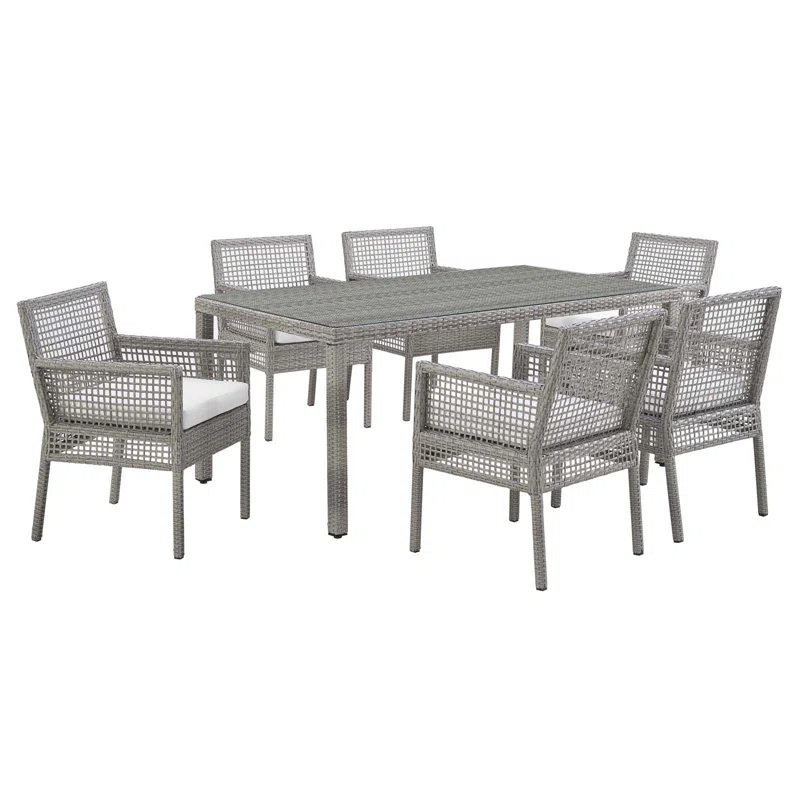 Latitude Run® Aura 7-piece Wicker Rattan Outdoor Patio Set