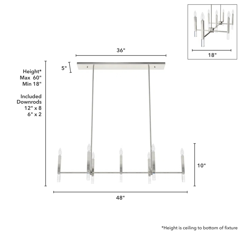 Hunter Fan Sunjai 7 Light Linear Ceiling Light Fixture