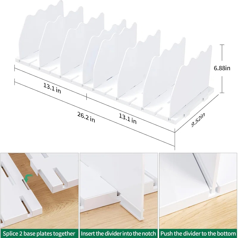 Rebrilliant Adjustable Shelf Divider for Closet, Closet Acrylic Handbag Separators Storage Organizer